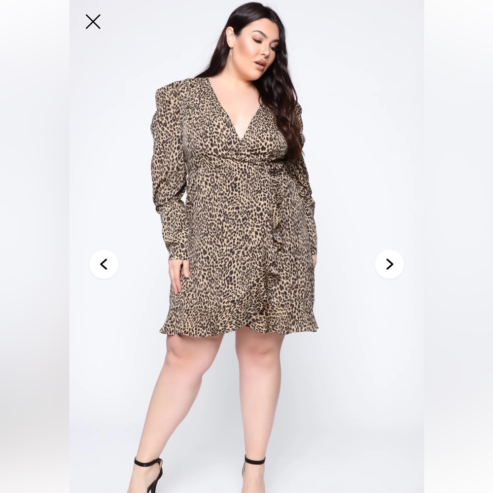 Fashion Nova Girl Gone Wild Leopard Wrap Dress